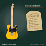 Fender Standard Telecaster Electric Guitar Butterscotch Blonde hand set up in Athens Tennessee before it ships