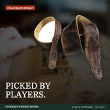 Franklin Strap 2.5 Inch American Bison Leather Guitar Strap Chocolate from Picker's Friend Music in Athens Tennessee