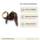 Free shipping and authorized dealer warranty for Franklin Strap 2.5 Inch American Bison Leather Guitar Strap Chocolate