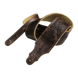 Franklin Strap 2.5 Inch American Bison Leather Guitar Strap Chocolate detail view