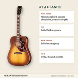 Gibson Hummingbird Special Acoustic-Electric Guitar Satin Honey Burst at a glance body shape top back & sides neck