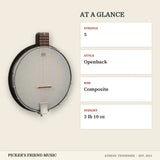Gold Tone AC-1 Composite 5-String Openback Banjo with Gig Bag at a glance strings style rim weight