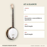 Gold Tone CC-100R Cripple Creek 5-String Resonator Banjo at a glance strings style neck rim