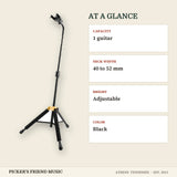 Hercules GS414B PLUS Auto Grip System Single Guitar Stand at a glance capacity neck width height color