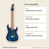 Ibanez GIO GRX70QA Electric Guitar Transparent Blue Burst at a glance top body finish neck fingerboard