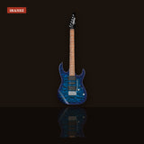 Ibanez GIO GRX70QA Electric Guitar Transparent Blue Burst studio shot