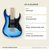 Ibanez GRGM21 GIO Mikro Electric Guitar Blue Burst at a glance body body finish neck fingerboard