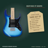 Ibanez GRGM21 GIO Mikro Electric Guitar Blue Burst hand set up in Athens Tennessee before it ships