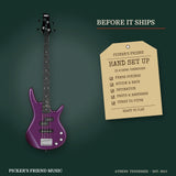 Ibanez GSRM20 Mikro Short-Scale Bass Guitar Metallic Purple hand set up in Athens Tennessee before it ships