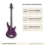 Free shipping and authorized dealer warranty for Ibanez GSRM20 Mikro Short-Scale Bass Guitar Metallic Purple