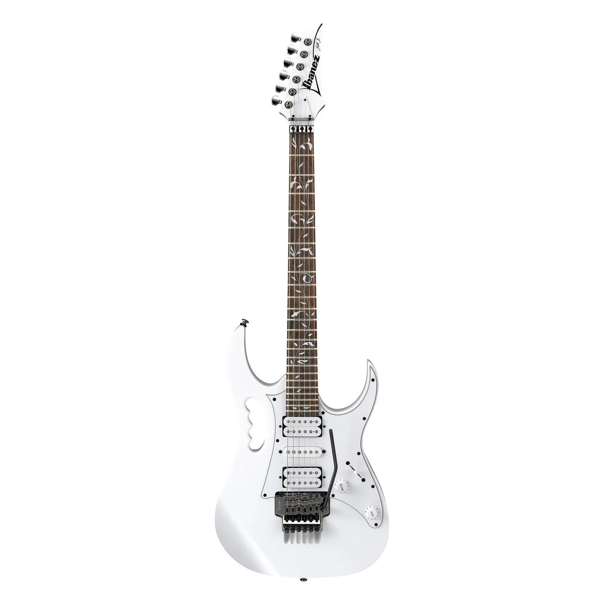 Ibanez JEMJR Steve Vai Signature Electric Guitar White on white background