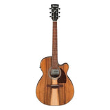 Ibanez PC50WSCE Grand Concert Acoustic-Electric Guitar Open Pore Brown on white background