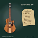 Ibanez PC50WSCE Grand Concert Acoustic-Electric Guitar Open Pore Brown hand set up in Athens Tennessee before it ships