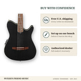 Free shipping and authorized dealer warranty for Ibanez TOD10N Tim Henson Signature Nylon-String Acoustic-Electric Guitar Transparent Black Flat