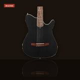 Ibanez TOD10N Tim Henson Signature Nylon-String Acoustic-Electric Guitar Transparent Black Flat studio shot