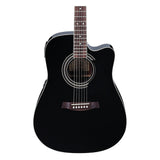 Ibanez V70CE Dreadnought Cutaway Acoustic-Electric Guitar Black on white background