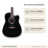 Free shipping and authorized dealer warranty for Ibanez V70CE Dreadnought Cutaway Acoustic-Electric Guitar Black