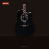 Ibanez V70CE Dreadnought Cutaway Acoustic-Electric Guitar Black studio shot