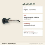Jackson JS22 DKA Dinky Arch Top Electric Guitar Satin Black at a glance body neck fingerboard fingerboard radius