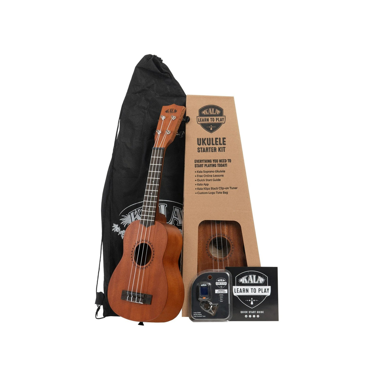 Kala Learn To Play Soprano Ukulele Starter Kit on white background