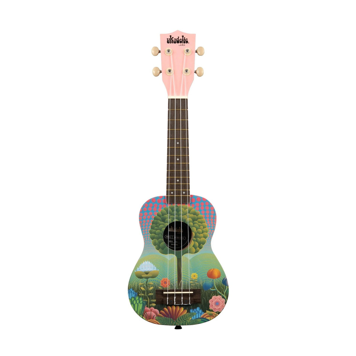 Kala Ukadelic Uketopia Soprano Ukulele with Tote Bag on white background