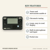 Korg TM-70T Tuner and Metronome Black key features tuner and metronome usable at chromatic tuning large easy-to-read display built-in microphone and input pocket size