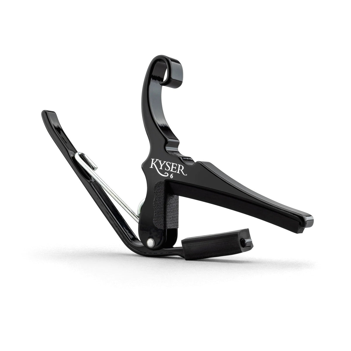 Kyser Quick-Change Acoustic Guitar Capo Black on white background