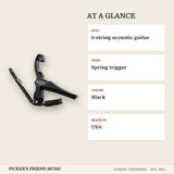 Kyser Quick-Change Acoustic Guitar Capo Black at a glance fits type color made in