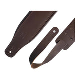 Levy's M26PD 3 Inch Padded Top Grain Leather Guitar Strap Dark Brown detail view