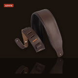 Levy's M26PD 3 Inch Padded Top Grain Leather Guitar Strap Dark Brown studio shot