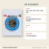 Martin MA540 Authentic Acoustic SP Phosphor Bronze Guitar Strings Light 12-54 at a glance gauges material strings instrument