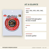 Martin MA540T Authentic Acoustic Lifespan 2.0 Treated Phosphor Bronze Guitar Strings Light 12-54 at a glance gauges material strings instrument