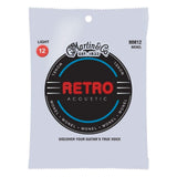 Martin MM12 Retro Monel Acoustic Guitar Strings Light 12-54 on white background