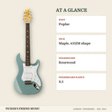 PRS SE Silver Sky Electric Guitar Stone Blue at a glance body neck fingerboard fingerboard radius