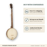 Free shipping and authorized dealer warranty for Recording King Dirty 30s 5-String Open Back Banjo