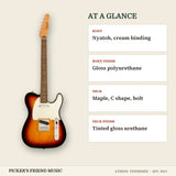 Squier Classic Vibe '60s Custom Telecaster Electric Guitar 3-Color Sunburst at a glance body body finish neck neck finish