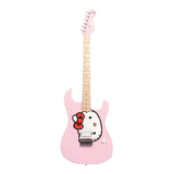 Squier Limited Edition Hello Kitty Stratocaster Electric Guitar Pink on white background