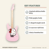 Squier Limited Edition Hello Kitty Stratocaster Electric Guitar Pink key features limited edition hello kitty pink poplar body c shaped maple neck 21 narrow-tall frets alnico humbucker