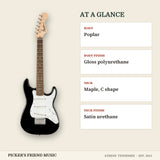 Squier Mini Stratocaster Electric Guitar Black at a glance body body finish neck neck finish