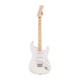 Squier Sonic Stratocaster HT Electric Guitar Arctic White on white background