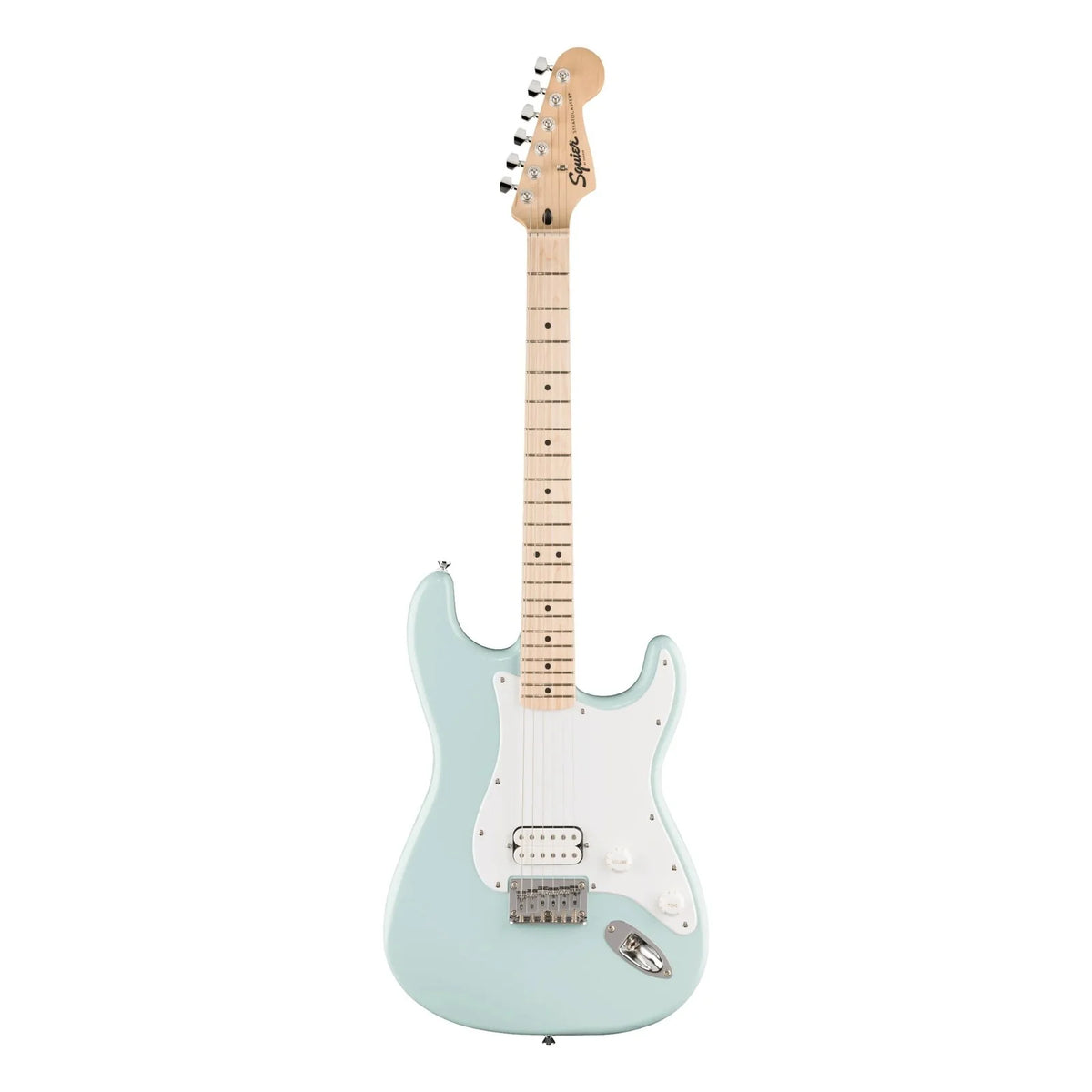 Squier Sonic Stratocaster HT H Electric Guitar Sonic Blue on white background