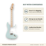 Free shipping and authorized dealer warranty for Squier Sonic Stratocaster HT H Electric Guitar Sonic Blue