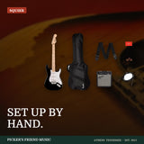 Squier Sonic Stratocaster Electric Guitar Pack with Frontman 10G Amp Black from Picker's Friend Music in Athens Tennessee