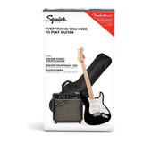 Squier Sonic Stratocaster Electric Guitar Pack with Frontman 10G Amp Black detail view