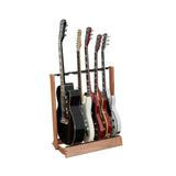 String Swing CC34 Side-Loading Hardwood Guitar Floor Rack Oak on white background