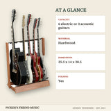 String Swing CC34 Side-Loading Hardwood Guitar Floor Rack Oak at a glance capacity material dimensions folding