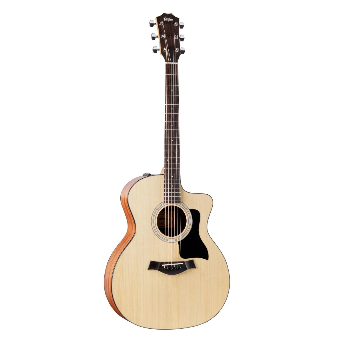Taylor 114ce Grand Auditorium Acoustic-Electric Guitar with Gig Bag Natural on white background