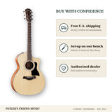 Free shipping and authorized dealer warranty for Taylor 114ce Grand Auditorium Acoustic-Electric Guitar with Gig Bag Natural