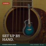 Yamaha APX600 Thinline Acoustic-Electric Guitar Oriental Blue Burst from Picker's Friend Music in Athens Tennessee