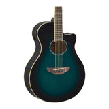 Yamaha APX600 Thinline Acoustic-Electric Guitar Oriental Blue Burst detail view